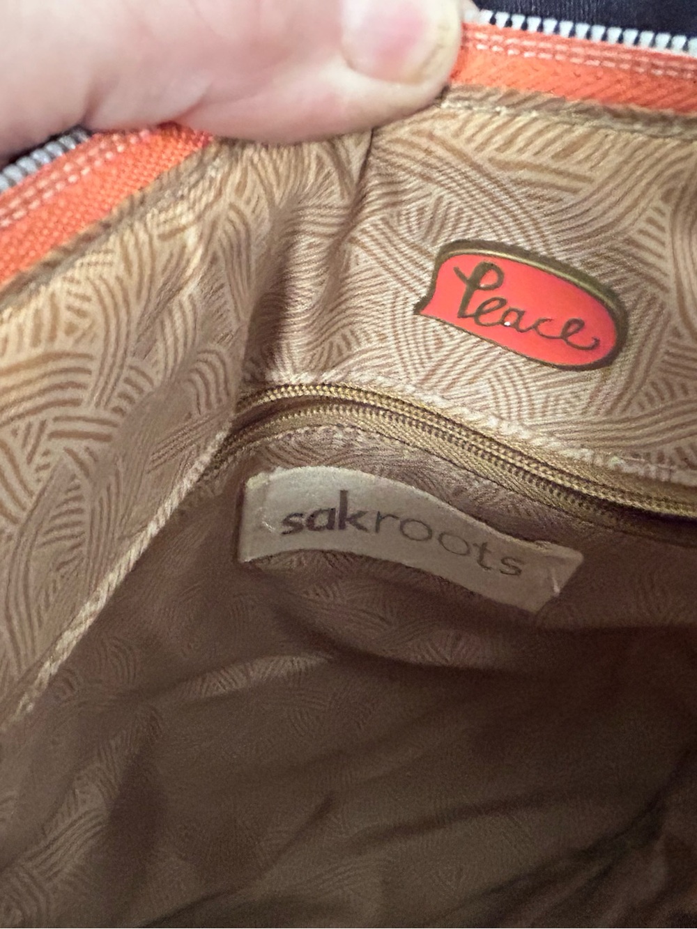 Sakroots Crossbody Butterfly Floral Artist Shoulder Bag Orange Pink Excellent - Picture 13 of 15